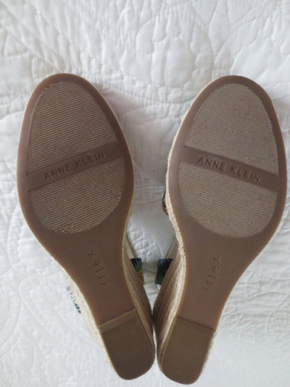 Navy Blue Tropical Pineapple Print Espadrille Wedges - Picture 8 of 8
